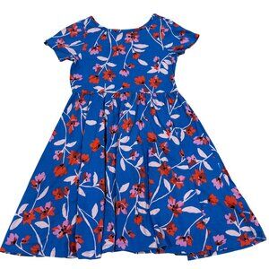 Tea Collection Girls Floral Blue Dress Size 10